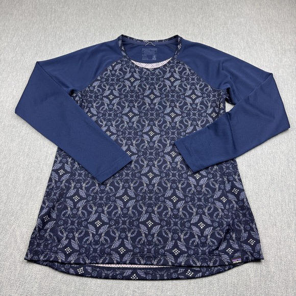 Patagonia Tops - Patagonia Shirt Womens XL Blue Capilene Midweight Crewneck Baselayer Crew 44437